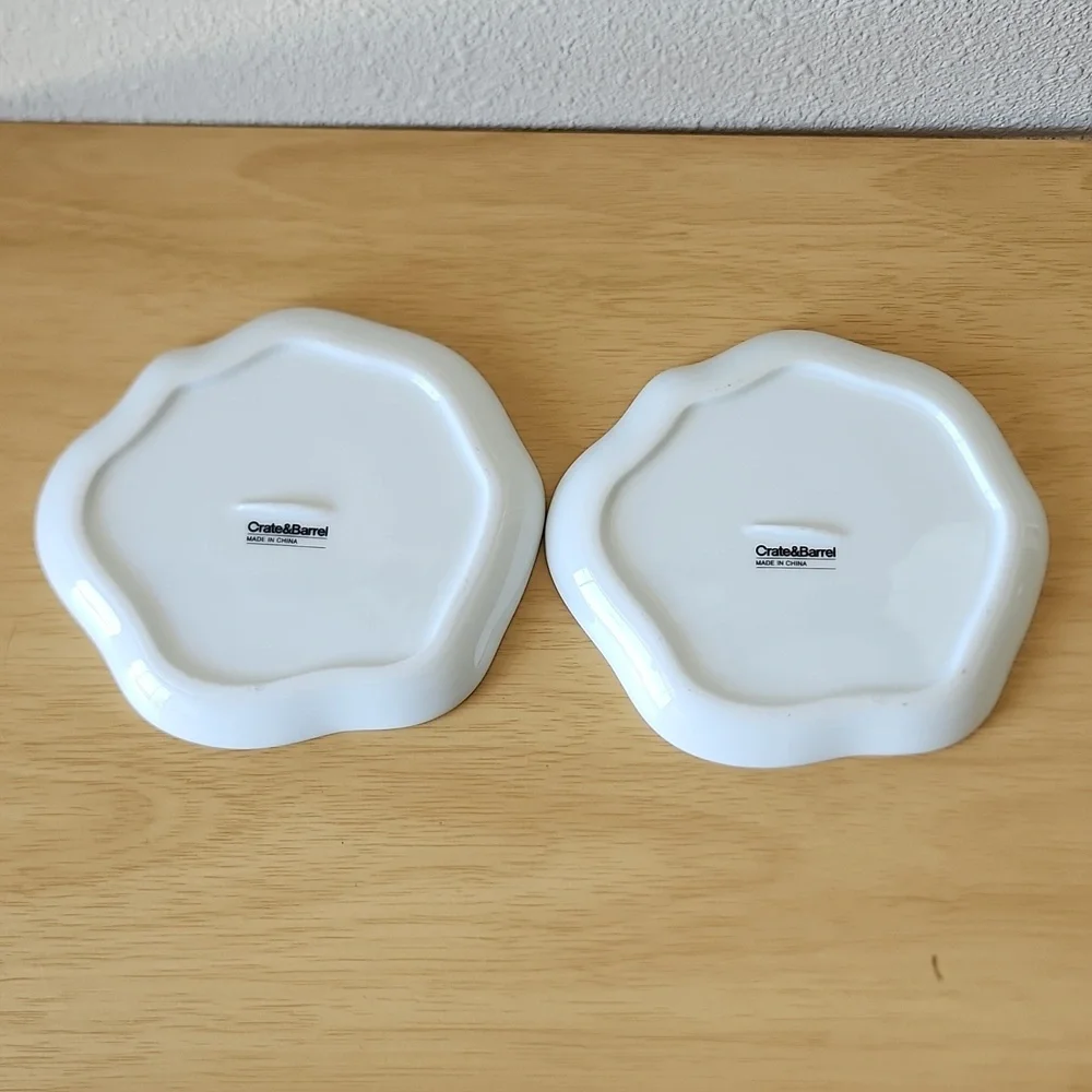 Crate & Barrel Egg Plates Set of Two